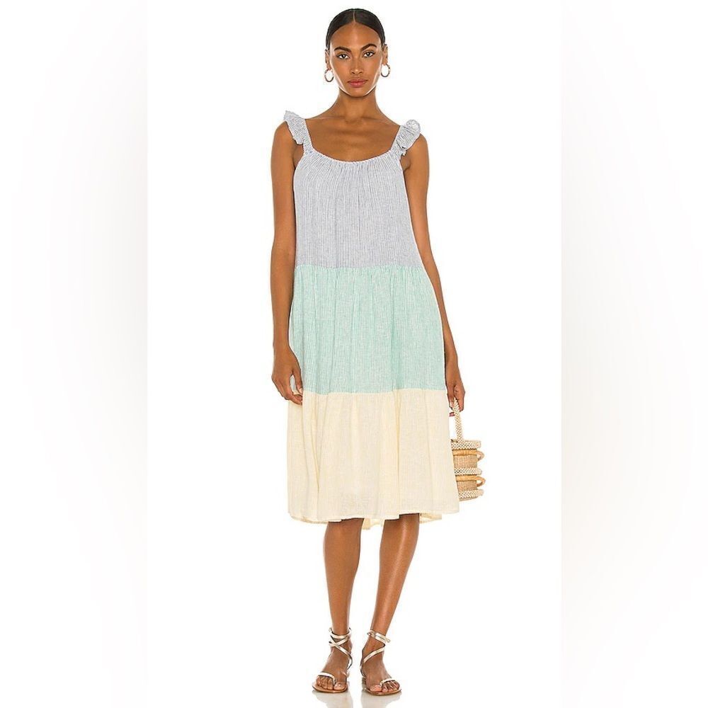 Rails Capri Dress in Mixed Rainbow Stripe